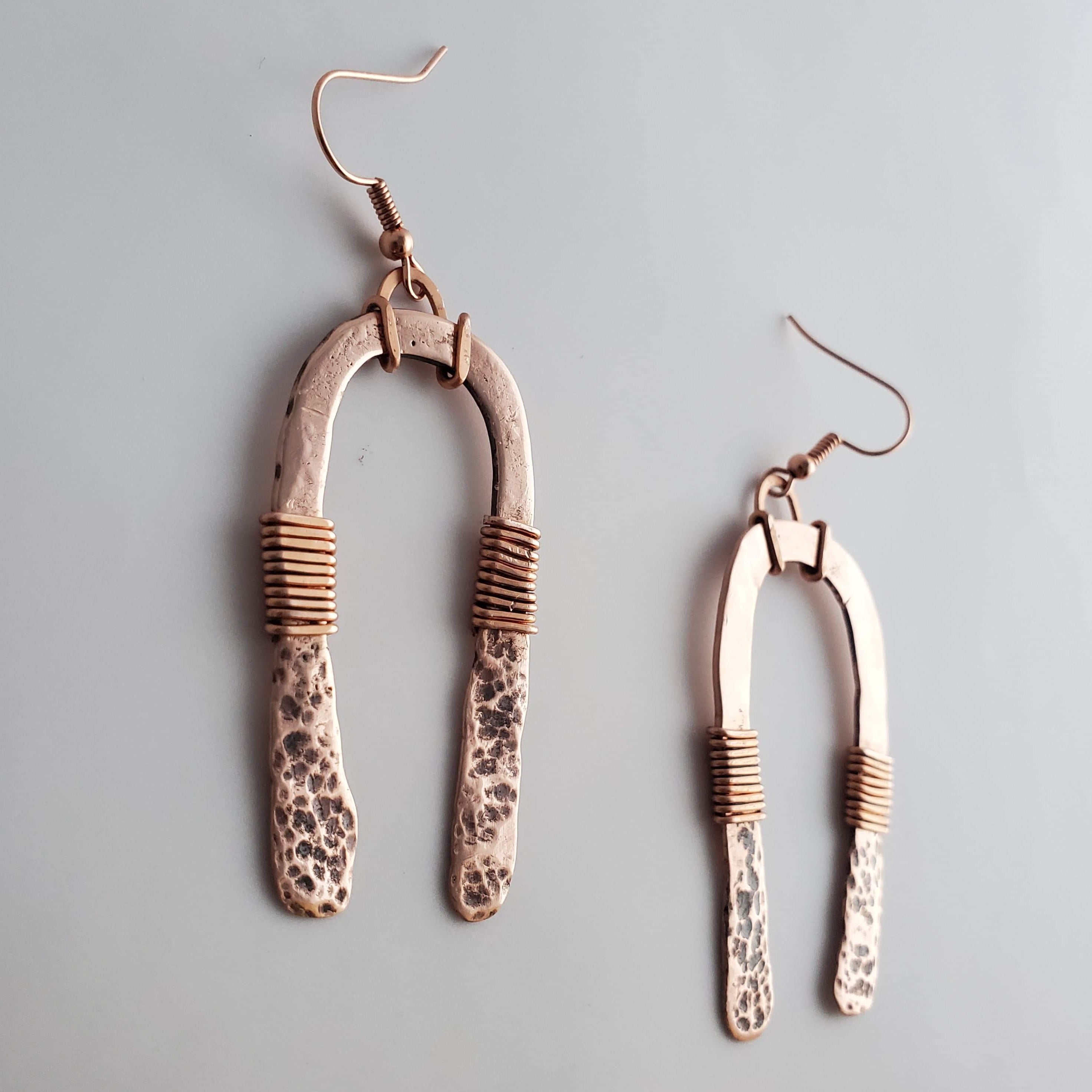 'Aziza' - Copper & Black Patina Earrings