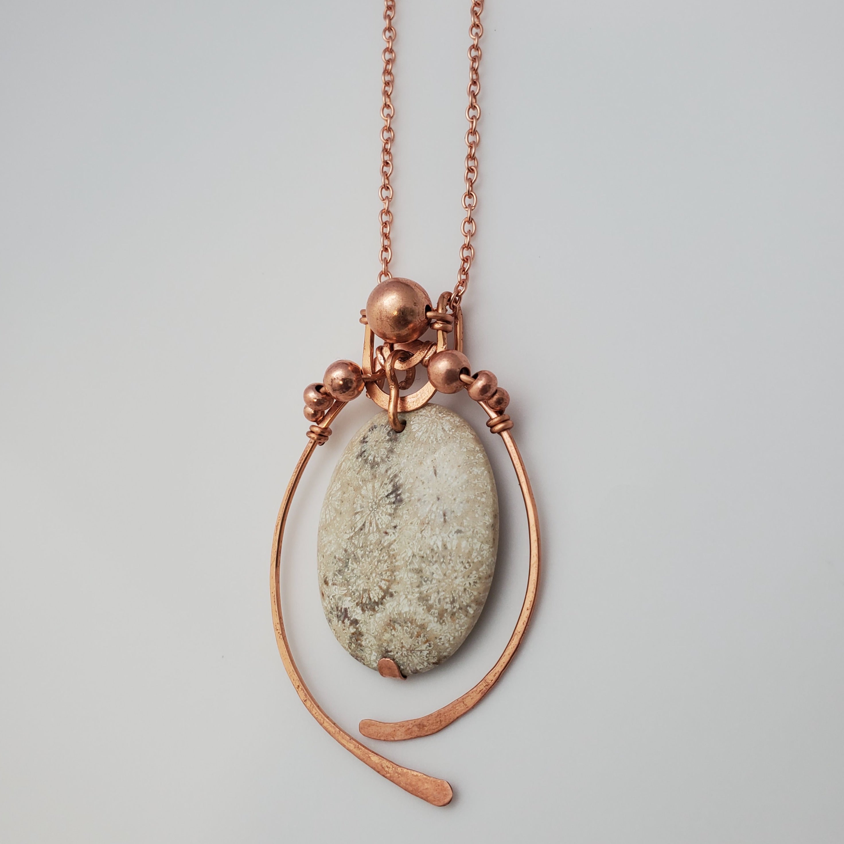 "The Emperor" - Vintage Inspired Coral Fossil Crystal Necklace