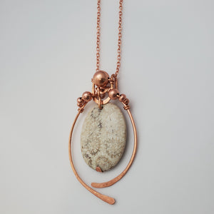 "The Emperor" - Vintage Inspired Coral Fossil Crystal Necklace