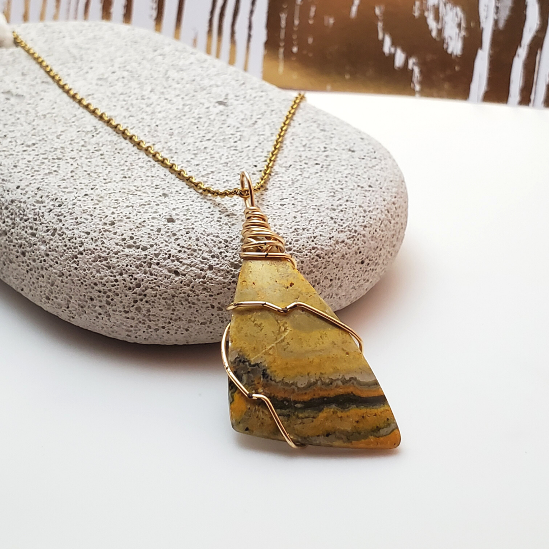 Bumble Bee Jasper Amulet