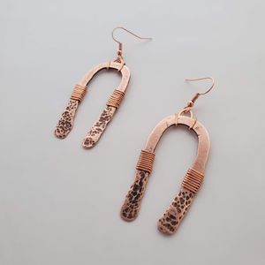 'Aziza' - Copper & Black Patina Earrings