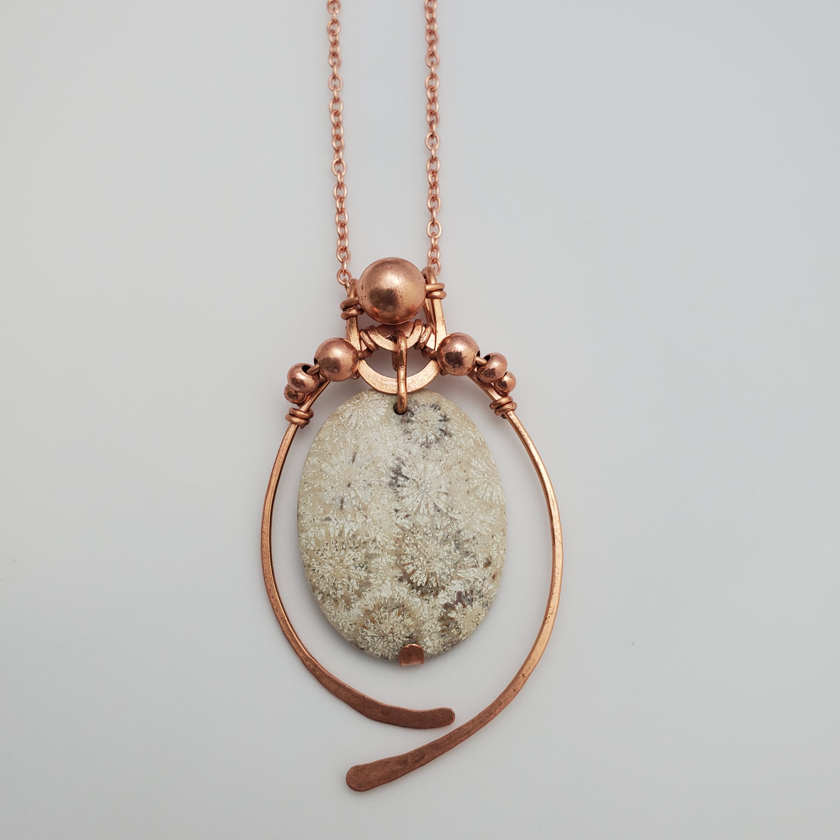 "The Emperor" - Vintage Inspired Coral Fossil Crystal Necklace