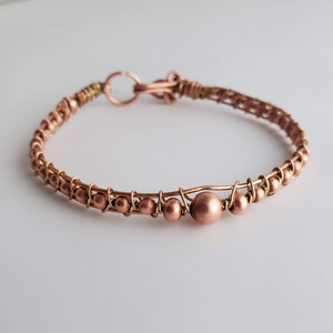 "The Magician Reversed" - Copper & Brass Beaded Bracelet